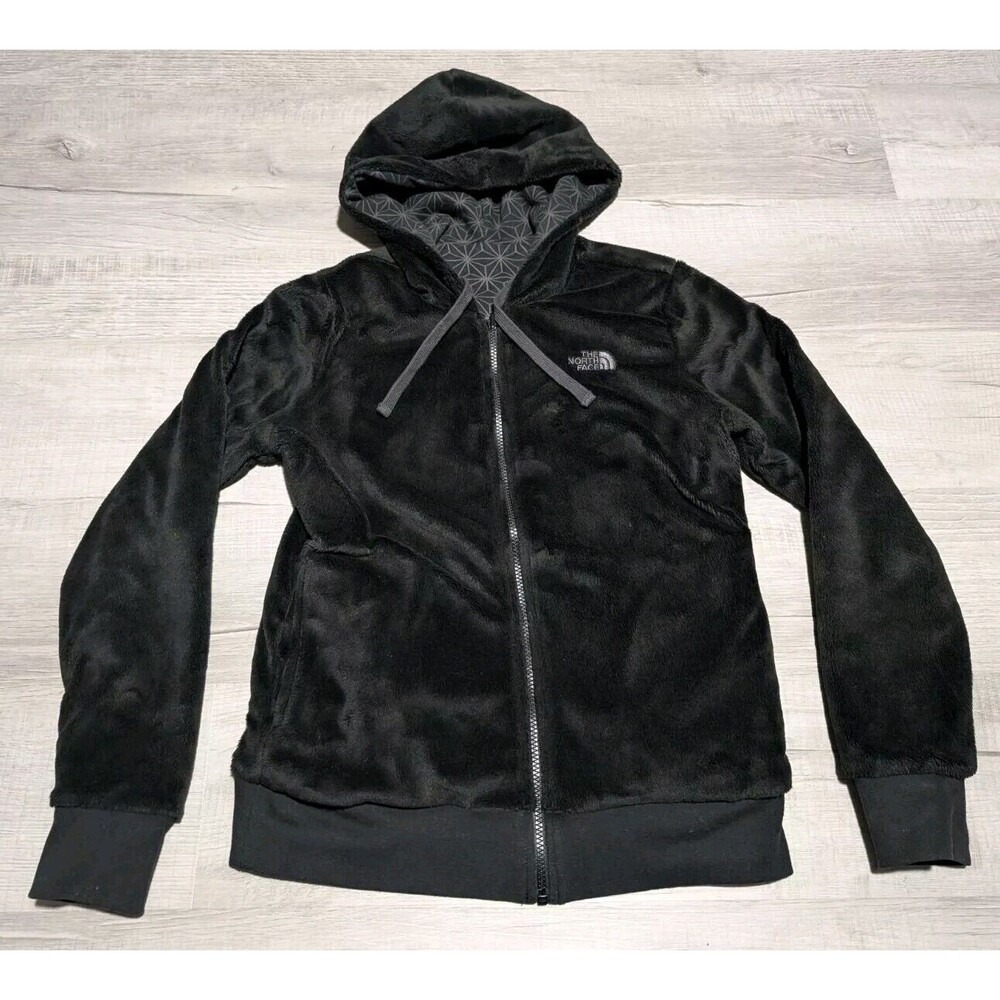 The North Face Womens Heavy Reversible Sweatshirt Jacket Fits Sz M Plush Black - Picture 2 of 11